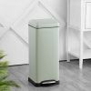 8-Gallon Retro Stainless Steel Step-On Trash Can in Grey Finish