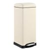 8-Gallon Retro Stainless Steel Step-On Trash Can in Grey Finish