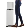 8-Gallon Retro Stainless Steel Step-On Trash Can in Grey Finish