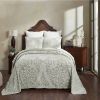 Queen size 100-Percent Cotton Chenille 3-Piece Coverlet Bedspread Set in Blue