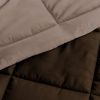 Full/Queen 3-Piece Microfiber Reversible Comforter Set in Blush Pink and White