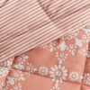 Twin 2 Piece Clay and White Reversible Daisy Medallion Striped Comforter Set