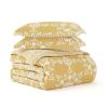 Twin 2 Piece Clay and White Reversible Daisy Medallion Striped Comforter Set