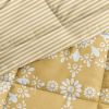 Twin 2 Piece Clay and White Reversible Daisy Medallion Striped Comforter Set