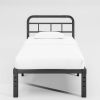California King Size Heavy Duty Black Metal Platform Bed Frame with Headboard