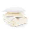 Full/Queen 3-Piece Microfiber Reversible Comforter Set in Blush Pink and White