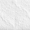 King Size Cotton 3-Piece Quilt Set in White with Quilted Damask Pattern