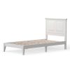 Twin Traditional Solid Oak Wooden Platform Bed Frame with Headboard in Cherry