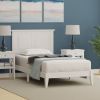 Twin Traditional Solid Oak Wooden Platform Bed Frame with Headboard in Cherry
