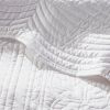 King Size 3 Piece Reversible Scalloped Edges Microfiber Quilt Set in Seafoam