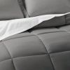 CA King Size 8-Piece Microfiber Reversible Bed-in-a-Bag Comforter Set in Grey