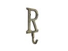 Rustic Gold Cast Iron Letter F Alphabet Wall Hook 6""