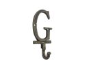 Rustic Gold Cast Iron Letter F Alphabet Wall Hook 6""