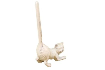Country Rooster Paper Towel Holder (Options: Whitewashed Cat)
