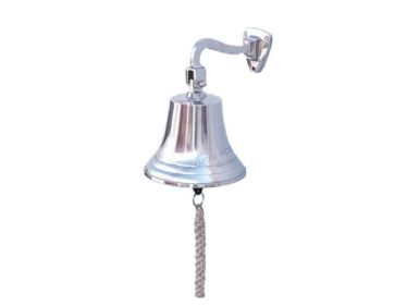 Chrome Hanging Ship's Bell 9"" (size: Bell 11"")