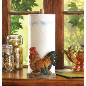 Country Rooster Paper Towel Holder (Options: Country Rooster)