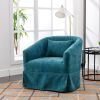 360-degree Swivel Accent Armchair Linen Blend Grey