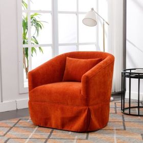 360-degree Swivel Accent Armchair Linen Blend Grey (Options: Blend Orange)