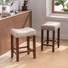 COOLMORE Bar Stools with Back and Footrest Counter Height Bar Chairs 2PC /SET