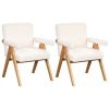Modern Arm Chair Set of 2,Chair set with Solid Wood Frame, Altay Velvet Upholstered Accent chairs with arm pads for Living Room Bedroom Apartment, Bro