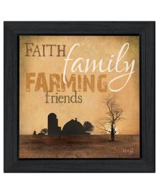 "Farming" by Marla Rae, Ready to Hang Framed Print, Black Frame (Color: Beige)
