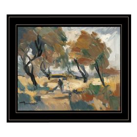 "Early Walk" By Jose Trujillo, Ready to Hang Framed Print, Black Frame (Color: Beige)