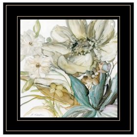 "Sea glass Garden II" By JG Studios, Ready to Hang Framed Print, Black Frame (Color: Beige)