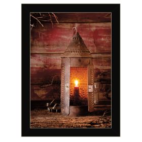 "Tinner's Lantern" By Irvin Hoover, Ready to Hang Framed Print, Black Frame (Color: Beige)