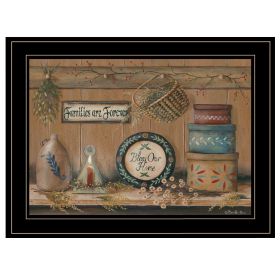 "Treasures on the Shelf II" By Pam Britton, Ready to Hang Framed Print, Black Frame (Color: Beige)