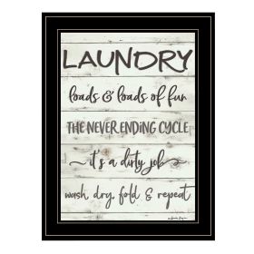 "Laundry" By Susie Boyer, Ready to Hang Framed Print, Black Frame (Color: Beige)