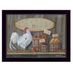 "Home Grown" By Pam Britton, Ready to Hang Framed Print, Black Frame (Color: Beige)