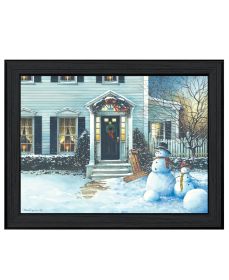 "December Lights" by Artisan John Rossini, Ready to Hang Framed Print, Black Frame (Color: Beige)