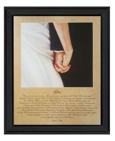 "I DO" by Artisan Bonnie Mohr , Ready to Hang Framed Print, Black Frame (Color: Beige)