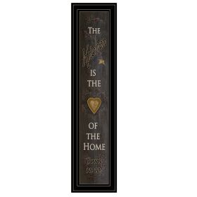 "Kitchen is the Heart of the Home" By Trendy Decor 4U, Ready to Hang Framed Print, Black Frame (Color: Beige)