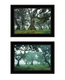 "Enchanted Forest Collection" 2-Piece Vignette By Martin Podt, Ready to Hang Framed Print, Black Frame (Color: Beige)