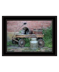"Milk Wagon" by Billy Jacobs, Ready to Hang Framed Print, Black Frame (Color: Beige)