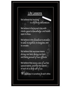 "Life Lessons" by Artisan Trendy Decor 4U, Ready to Hang Framed Print, Black Frame (Color: Beige)