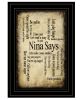 "Nina Says" by Artisan Susan Ball, Ready to Hang Framed Print, Black Frame