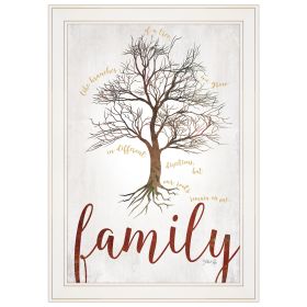 "Family Tree" by Marla Rae, Ready to Hang Framed print, White Frame (Color: Beige)