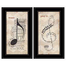 Trendy Decor 4U "Music" Framed Wall Art, Modern Home Decor Framed Print for Living Room, Bedroom & Farmhouse Wall Decoration by Marla Rae (Color: Beige)