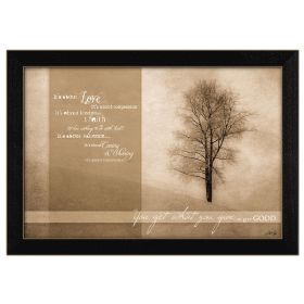 "Its About Love" By Marla Rae, Printed Wall Art, Ready To Hang Framed Poster, Black Frame (Color: Beige)