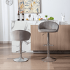 Zen Zone Modern Adjustable Counter Height Bar Stools/Dining Chairs With Back and Footrest, Emerald Flannelette, Set of 2