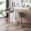 Zen Zone Modern Adjustable Counter Height Bar Stools/Dining Chairs With Back and Footrest, Emerald Flannelette, Set of 2