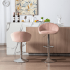 Zen Zone Modern Adjustable Counter Height Bar Stools/Dining Chairs With Back and Footrest, Emerald Flannelette, Set of 2
