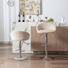 Zen Zone Modern Adjustable Counter Height Bar Stools/Dining Chairs With Back and Footrest, Emerald Flannelette, Set of 2