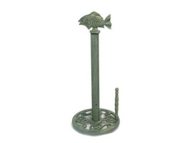 Country Rooster Paper Towel Holder (Options: Antique Bronze Fish)