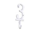 Whitewashed Cast Iron Number 9 Wall Hook 6""