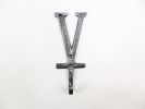 Rustic Silver Cast Iron Letter X Alphabet Wall Hook 6""