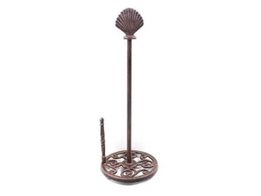Country Rooster Paper Towel Holder (Options: Rustic Copper Seashell)