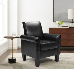 Fabric Accent Chair for Living Room, Bedroom Button Tufted Upholstered Comfy Reading Accent Chairs Sofa (Grey) (Color: Black)